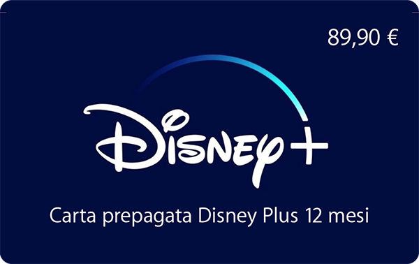 Carta prepagata Disney Plus 12 mesi €89,90