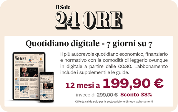 Abbonamento Il Sole 24 Ore 12 mesi quotidiano digitale 7 su 7 €199,90