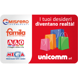 Gift Card Unicomm, Emisfero, Famila, A&O, Mega