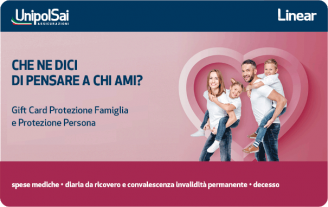 Gift Card Unipol assicurazione famiglia persona infortuni